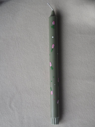 Stearinlys grønn 28cm