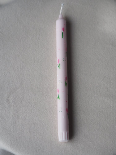 Stearinlys rosa 28cm